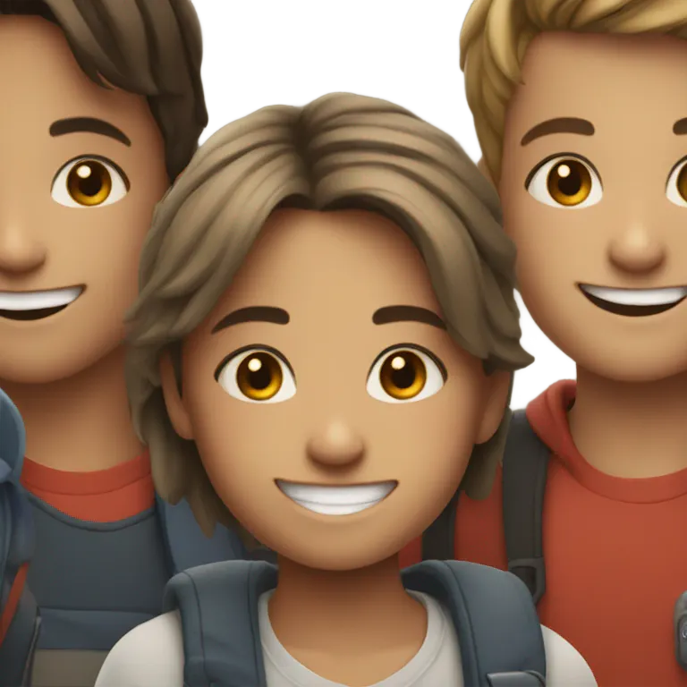 smiling girl with boys emoji