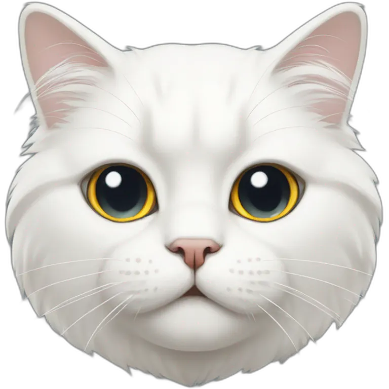 persian white cat head emoji