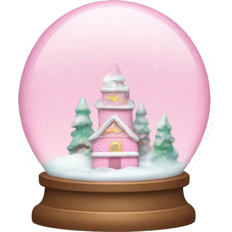 Pastel pink snow globe emoji