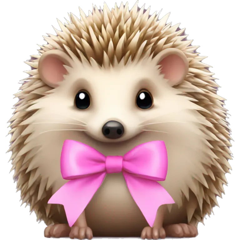 hedgehog with a pink bow emoji