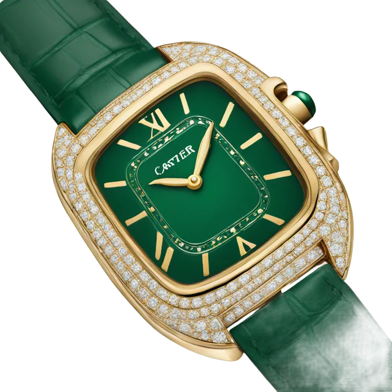 Dark green with gold details cartier watch  emoji