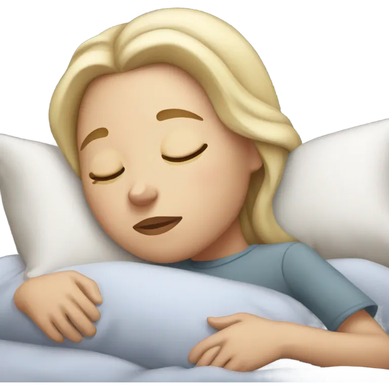 White girl sleeping in bed emoji