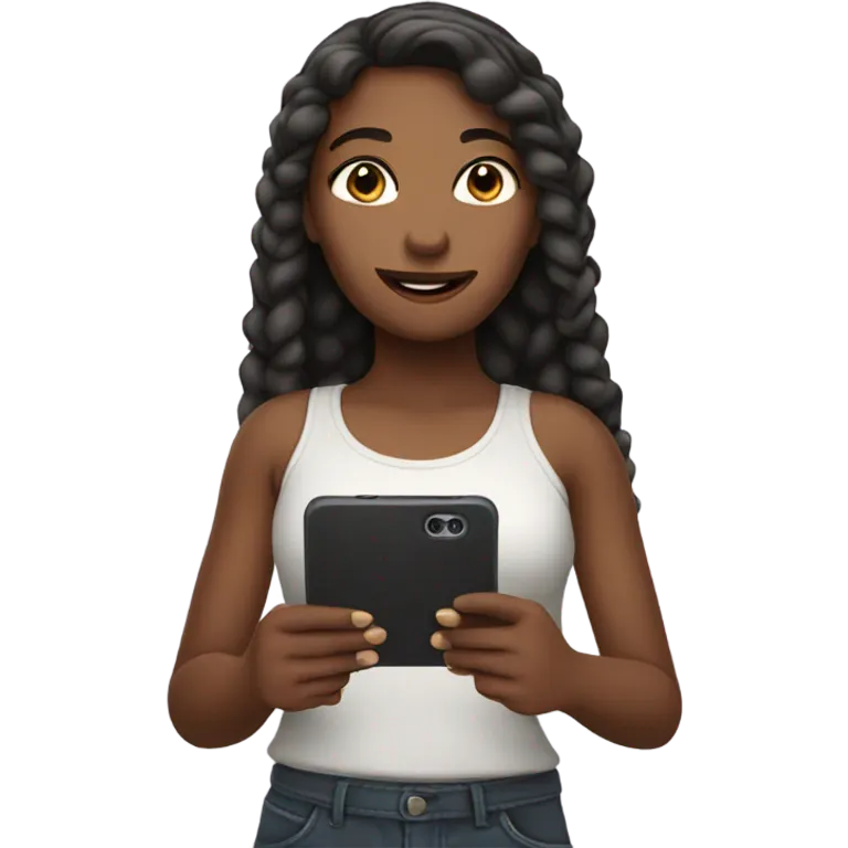 Girl with phone emoji