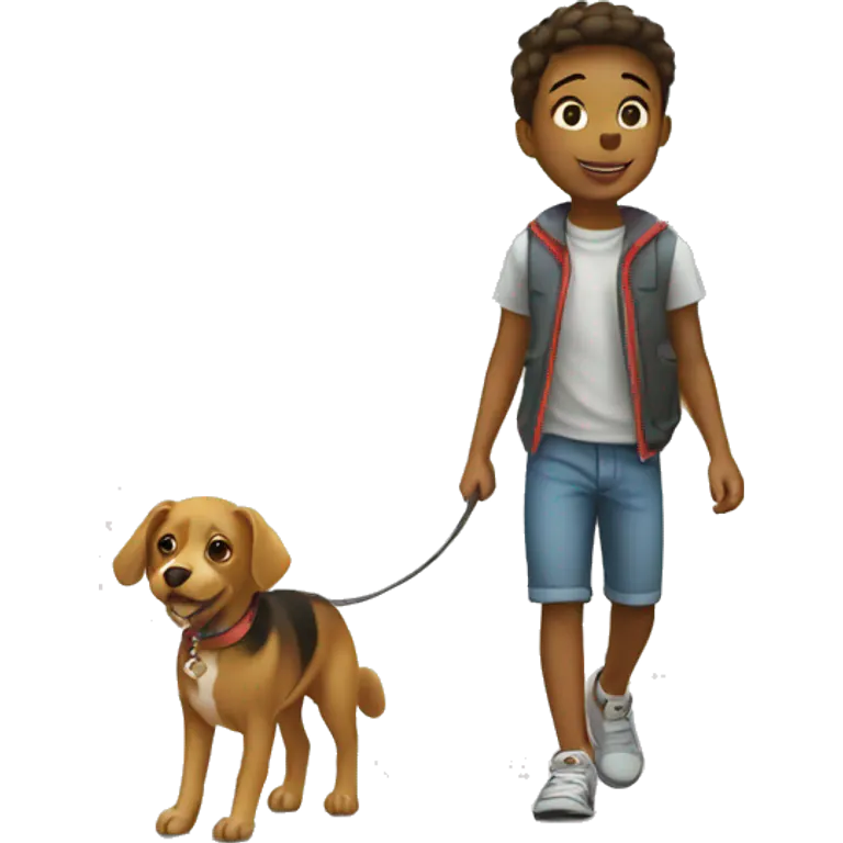 kid is walking the dog emoji