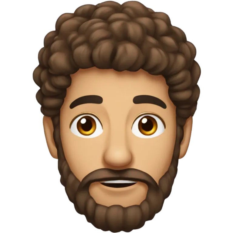 Un arabe avec les cheveux blouclés brun et un bouc emoji