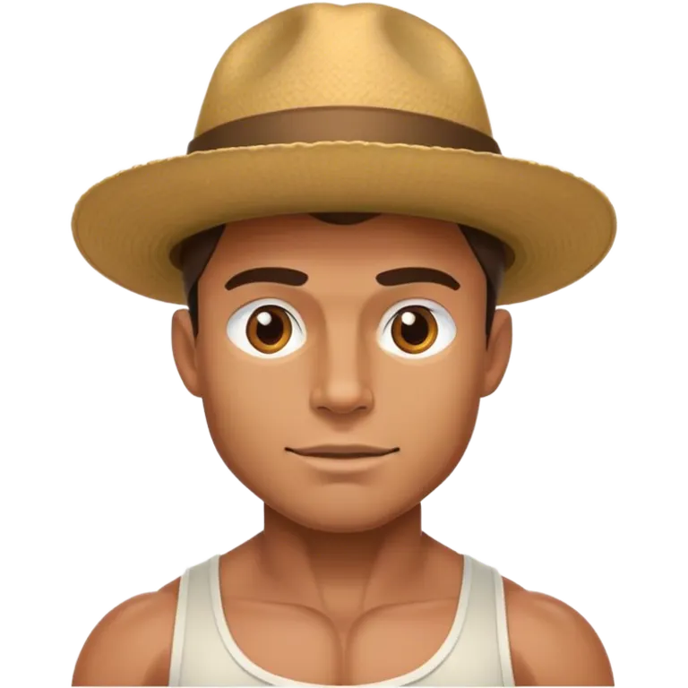 muscular male portrait with hat emoji
