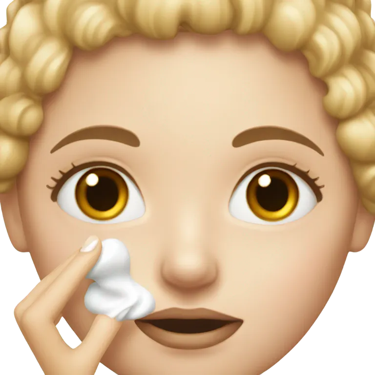 white girl applying cream on face emoji