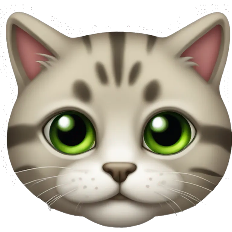 Gatto rigato molto carino con occhi verdi  emoji