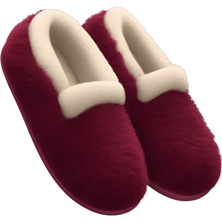 Burgundy fluffy slippers emoji
