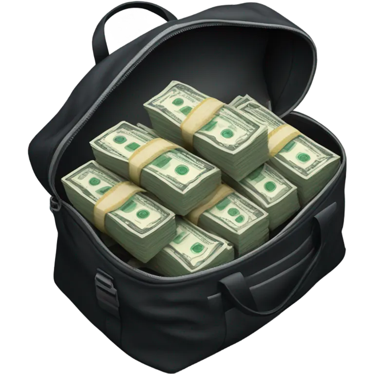 Stacks of money in a duffel bag  emoji