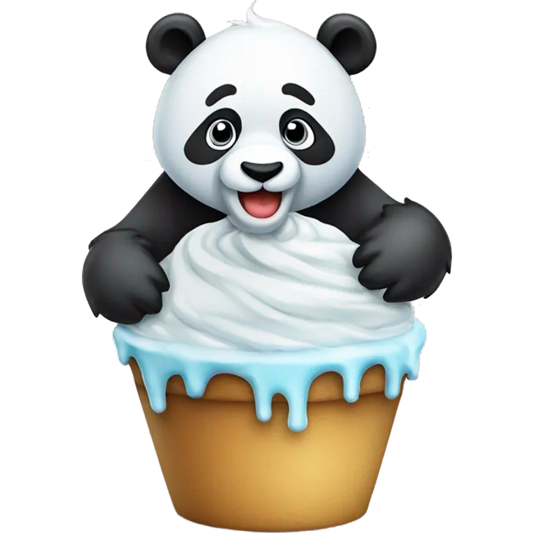 panda em cima de um gelado  emoji