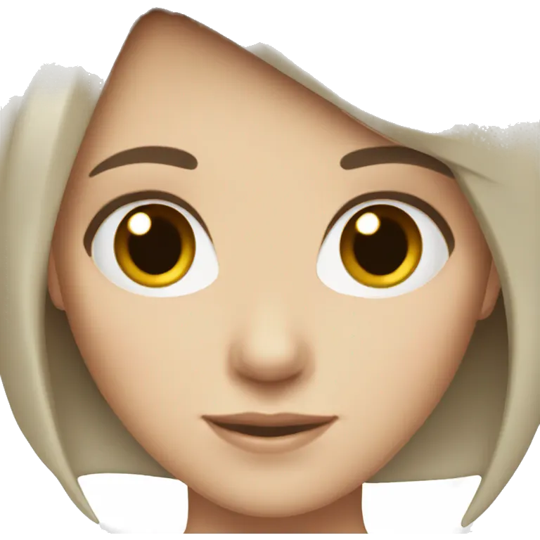 White girl with short dark brown hair emoji