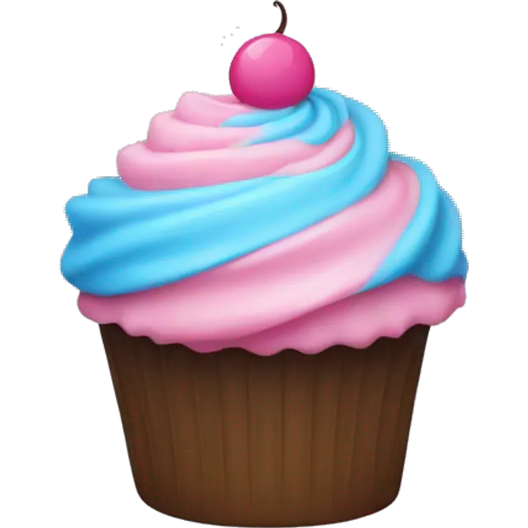 cupcake with pink-blue frosting  emoji
