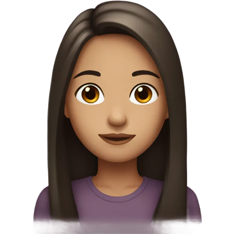Girl with long dark brown hair  emoji
