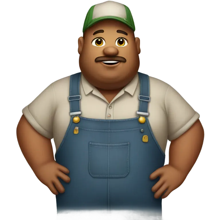Fat farmer in overalls  emoji
