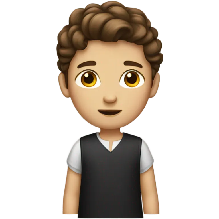 brown haired boy in dress emoji