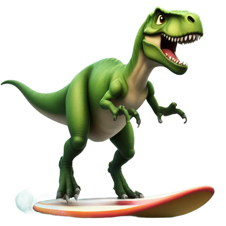 trex surfing emoji
