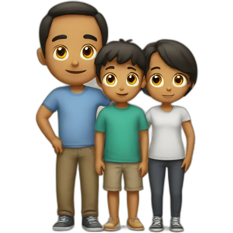 A lonely boy with family emoji