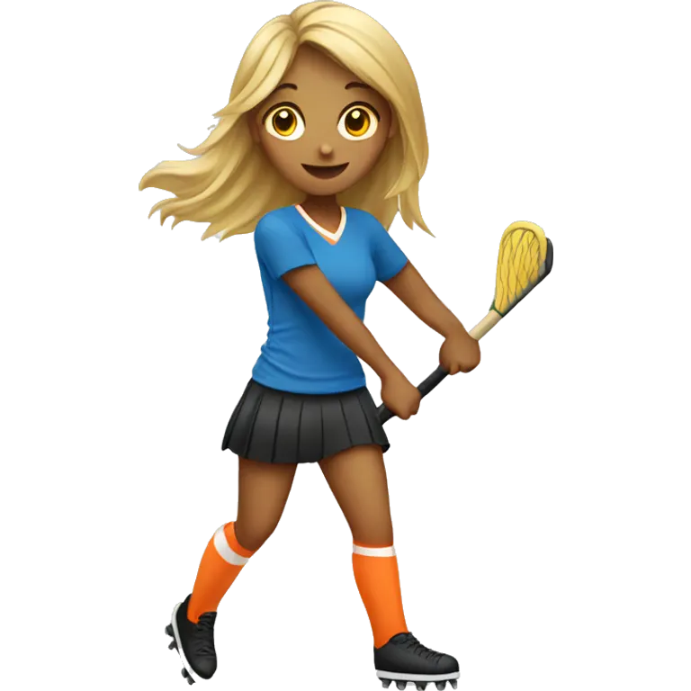 girl playing field hockey emoji