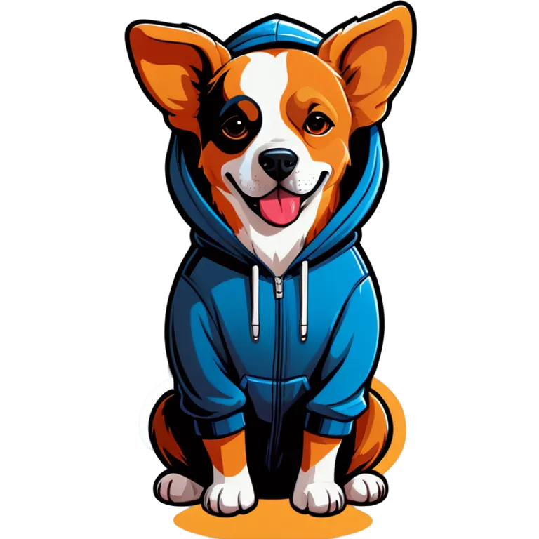 Dog wearing a hoodie emoji