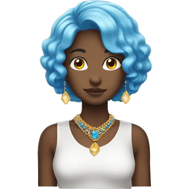 blue-haired girl with jewelry emoji