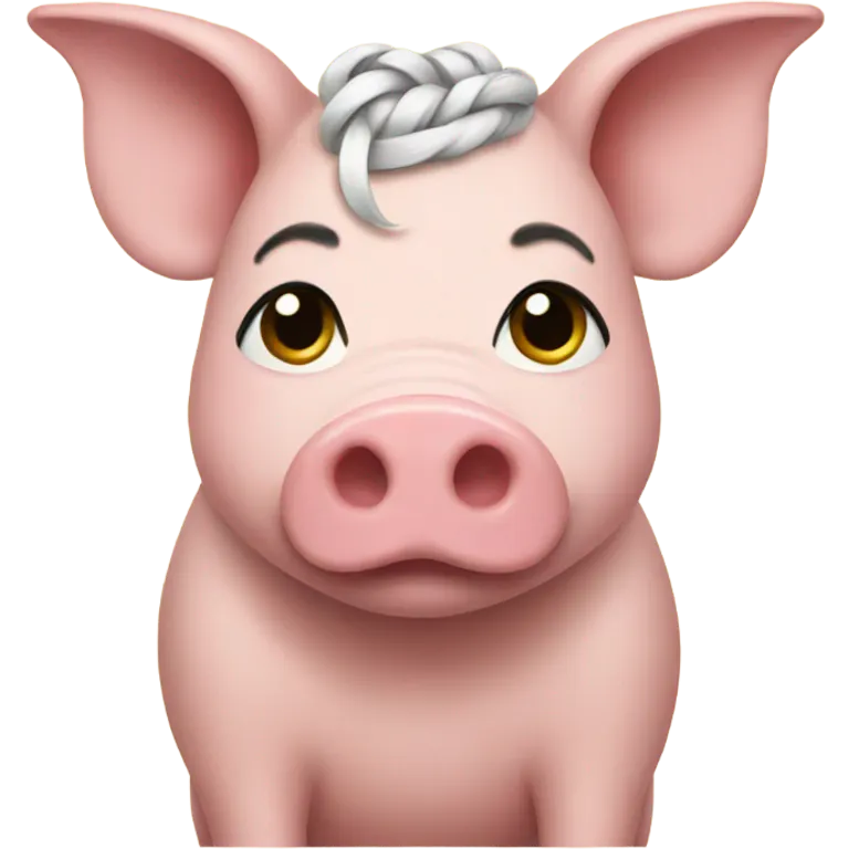 Pig with braids  emoji