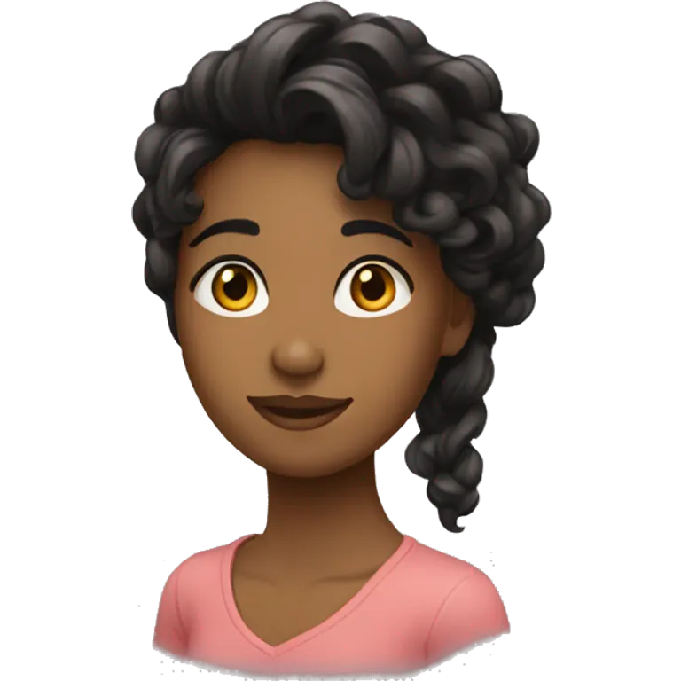 Joli fille mate avec des long cheveux noire emoji