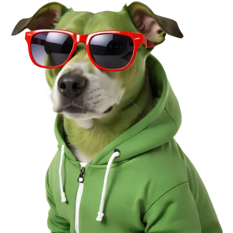 Dog wearing hoodie emoji