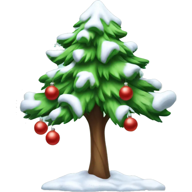 Árbol de navidad con nieve  emoji