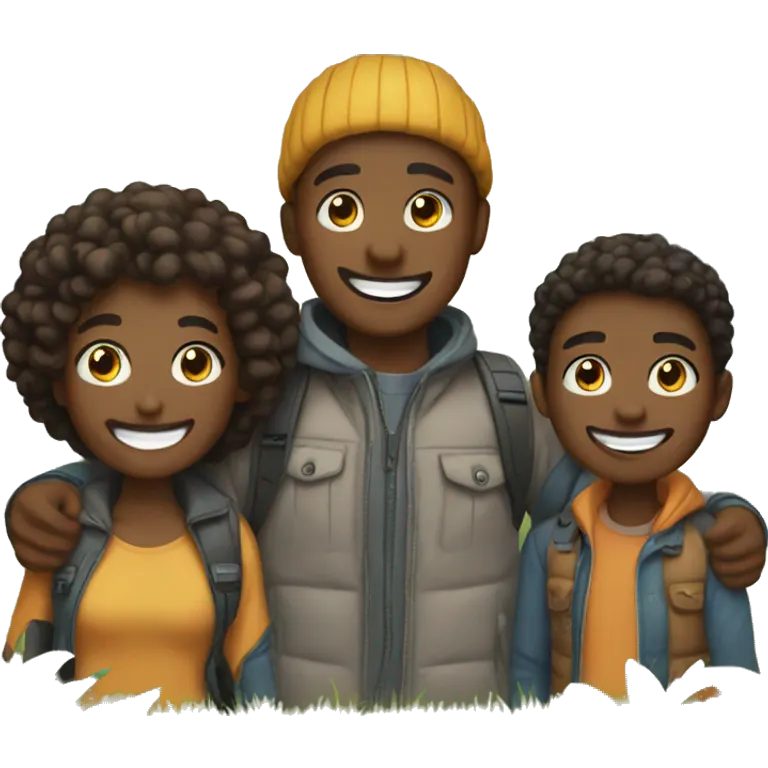 smiling friends outdoors together emoji