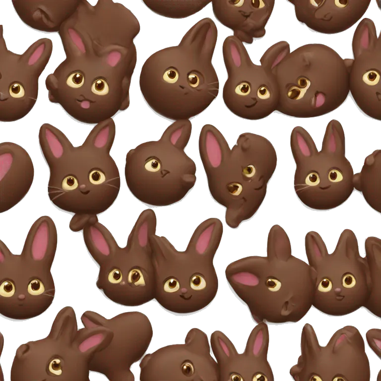 2 chocolate easter bunnies emoji