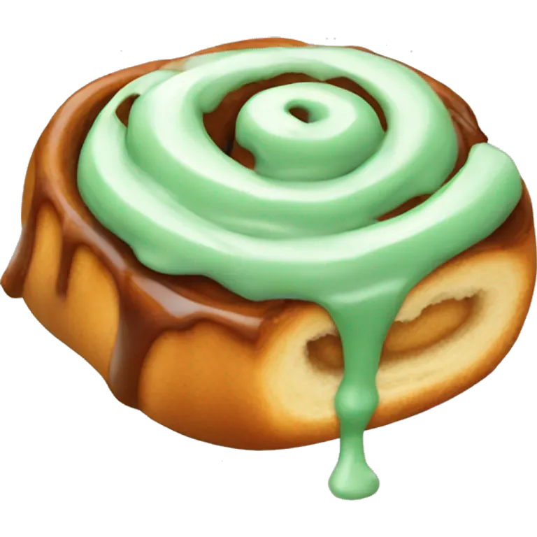 Cinnamon roll with Green icing  emoji