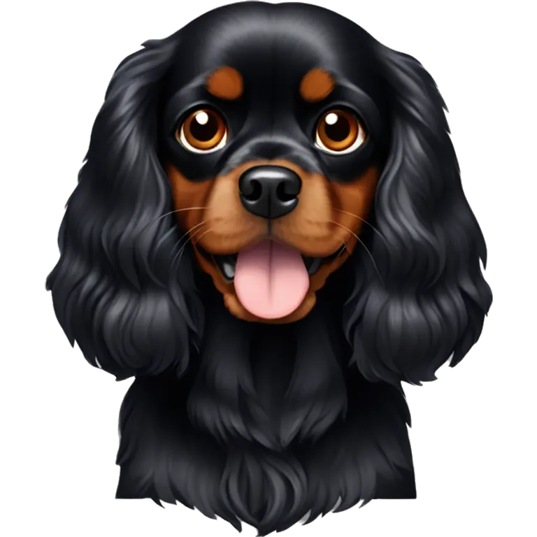 Black Cavalier King Charles emoji