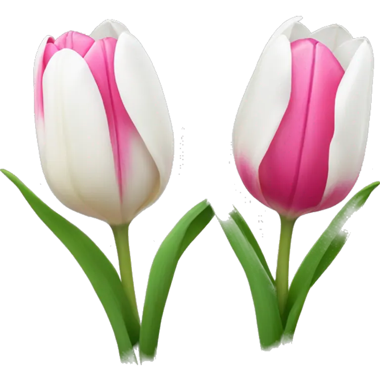 white and pink tulips  emoji