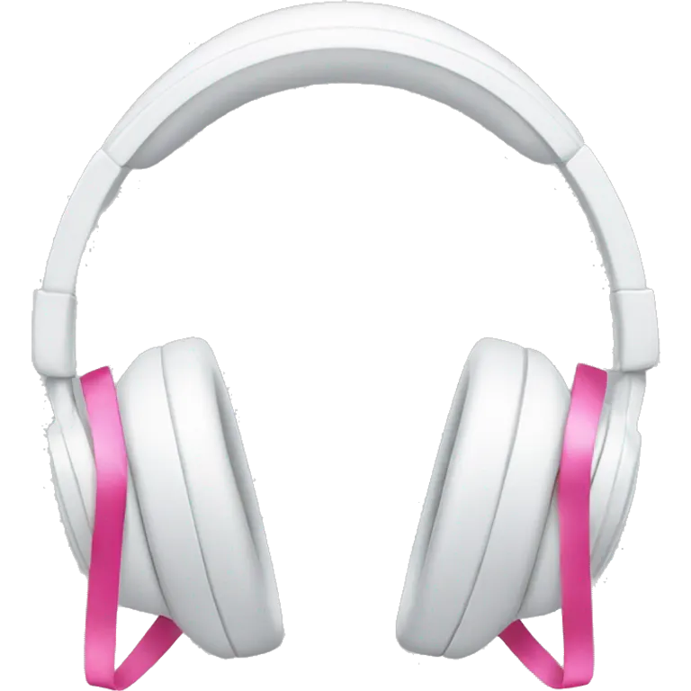 White headphones with pink bows emoji