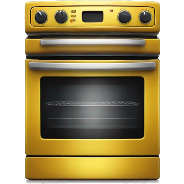 Realistic metallic yellow oven isolated.  emoji
