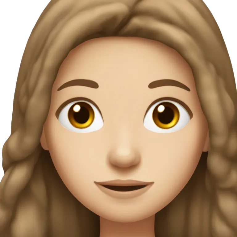 White girl with long brown hair emoji