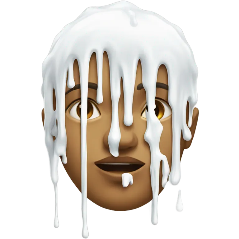 White paint dripping on face  emoji