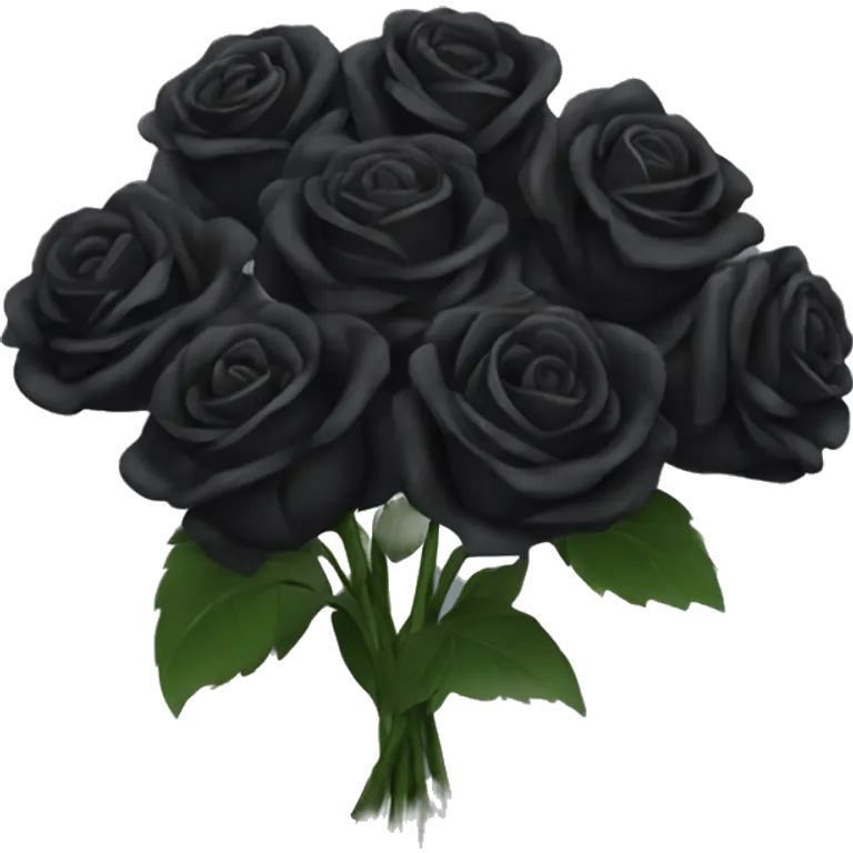 Black bouquet of roses emoji
