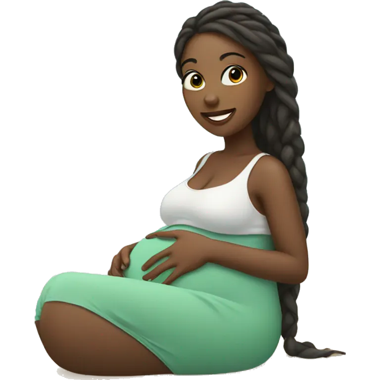 Pregnant girl on beach  emoji