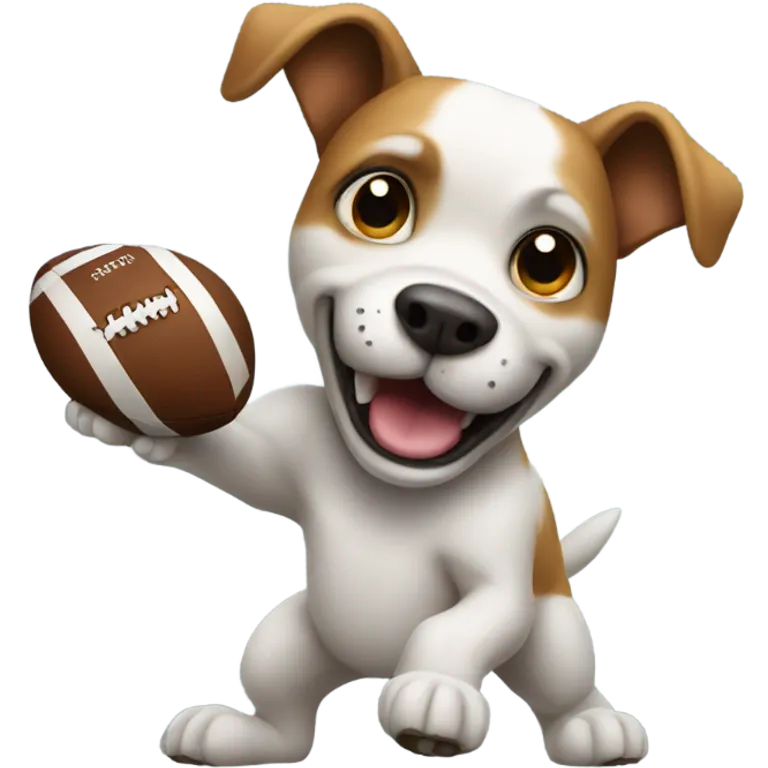 Dog throwing a football emoji