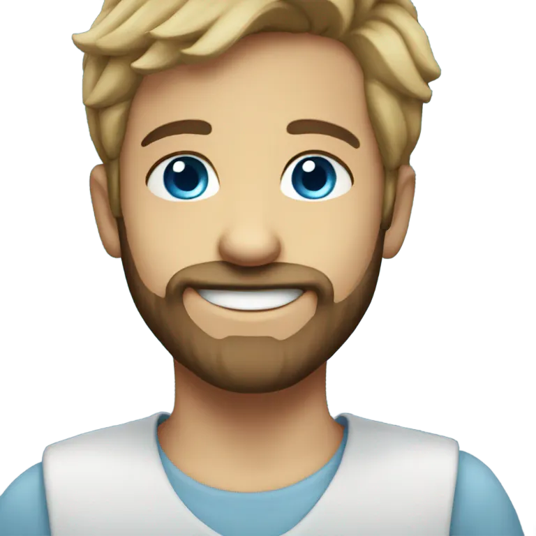 Blue eyed smiling boy with beard emoji