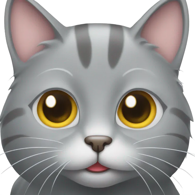 Grey cat sticking out tongue  emoji
