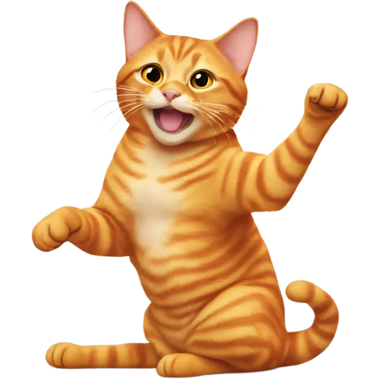 Orange tabby cat flipping off  emoji