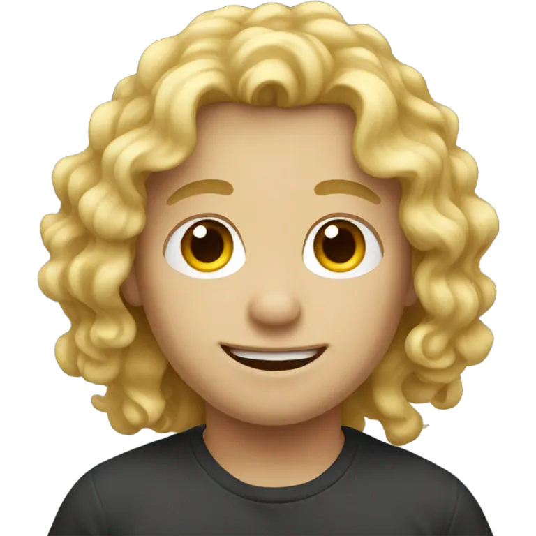 Blond long curly Hair boy emoji
