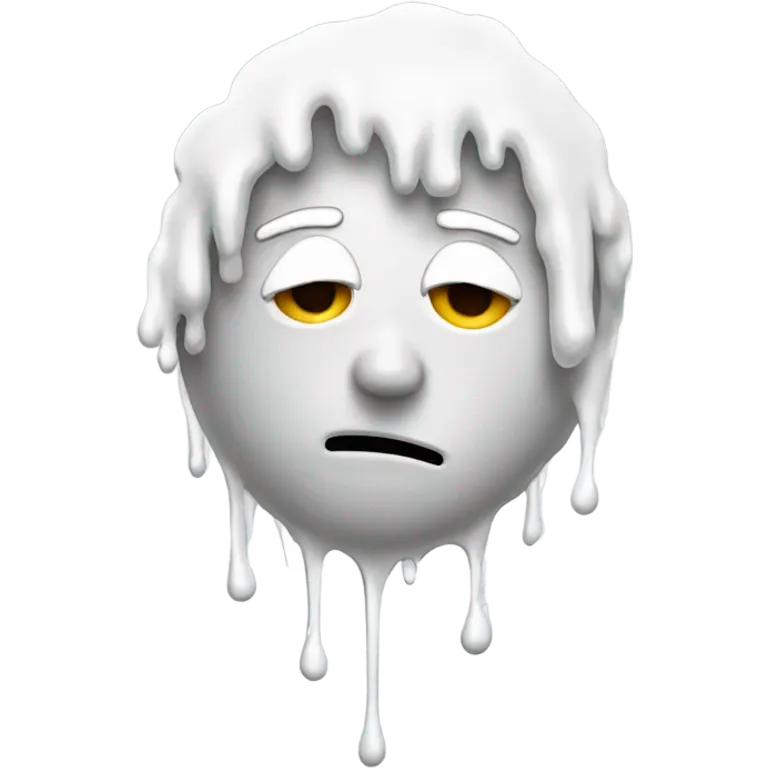 White paint dripping on head  emoji