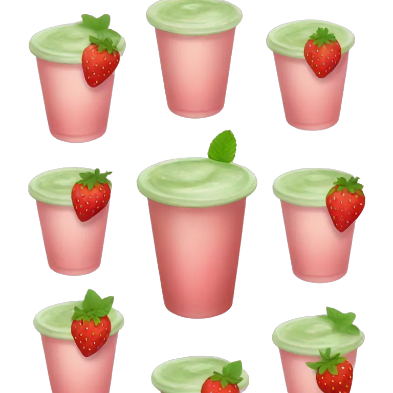 iced strawberry matcha latte in a to go cup emoji