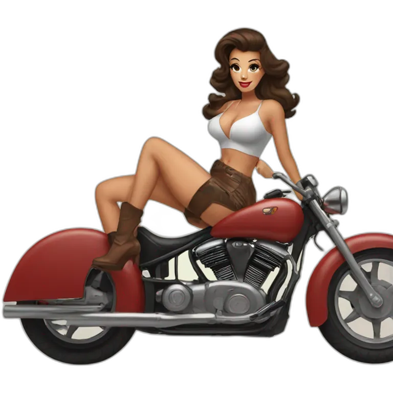 pinup brune moto emoji