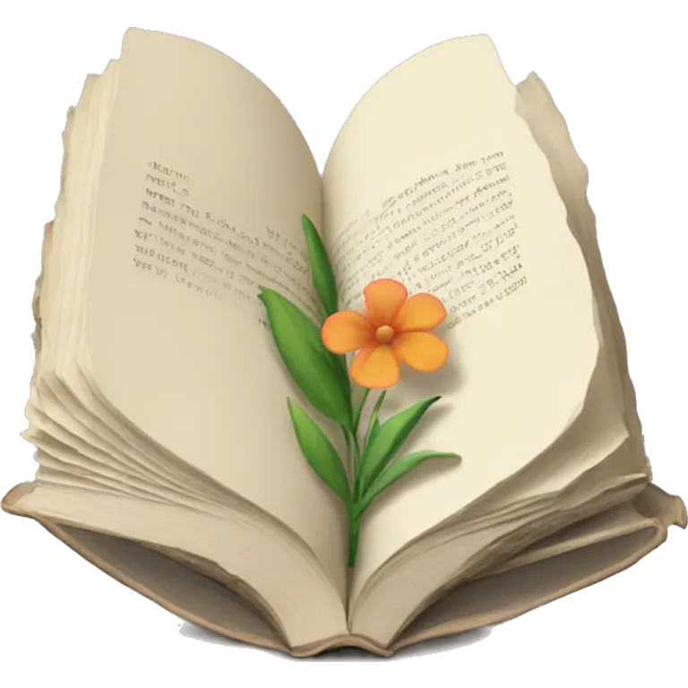 book with flower printed on the cover emoji