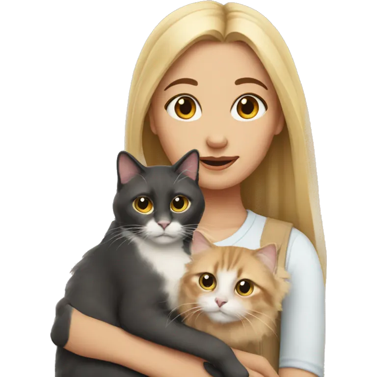 girl with ragdoll cat emoji